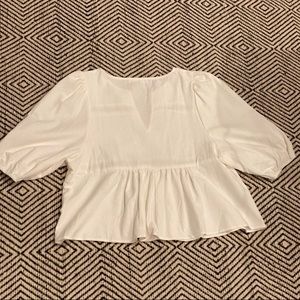 Mango Women's Puff Sleeve Peplum Top